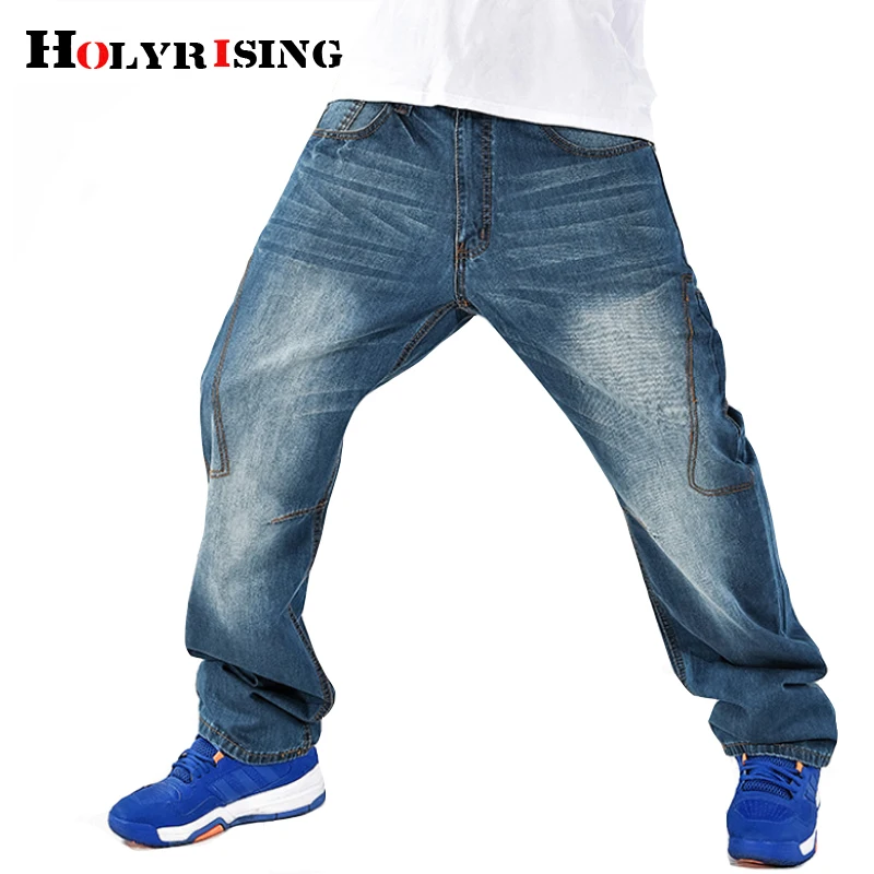 

Holyrising Jeans Men Straight Fit Blue Stretch Denim Pants Large size Trousers Business Cowboys Man Jeans 18831-5