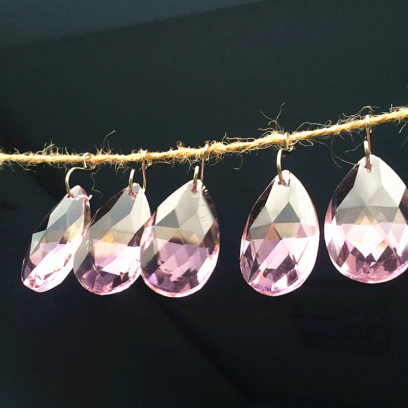 Top Quality 10pcs 38mm Pink (Free Rings) Crystal Chandelier Pendant/ Curtain Pendants/ Parts | Лампы и освещение