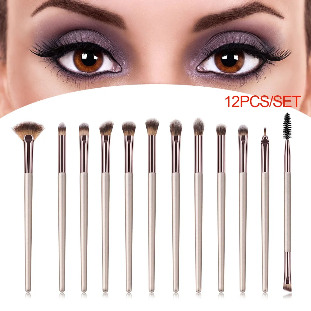 

12pcs Champagne Gold Makeup Brushes Set Eye Shadow Foundation Cosmetic Tools Kit HJL2019