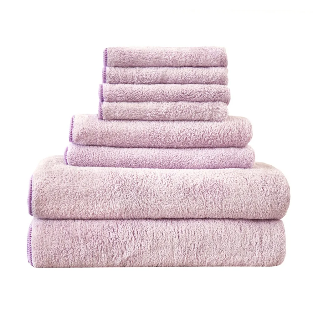 Fast Drying Extra Large Bath Towel Set Decorative &amp Luxury Premium Polyester Towels for Clearance-Spa Hotel Quality- 8 Packs | Дом и сад