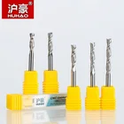 HUHAO 1pc 4mm  2 Flutes Spiral with blade Milling Cutter CNC End Mill router bit for MDF wood tungsten carbide router tool