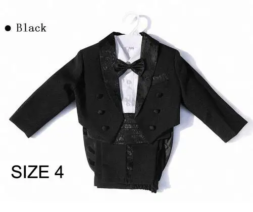 black size 4 5 шт. хлопковая детская одежда джентльмена Свадебная детская одежда детские костюмы для торжественных случаев Детская одежда для маленьких мальчиков Наборы для ухода за кожей - Цвет: black size 4
