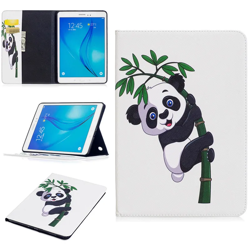 Для Samsung Galaxy Tab A 9 7 T550 T555 чехол крышка Подставка Мультфильм Окрашенные кожаный для