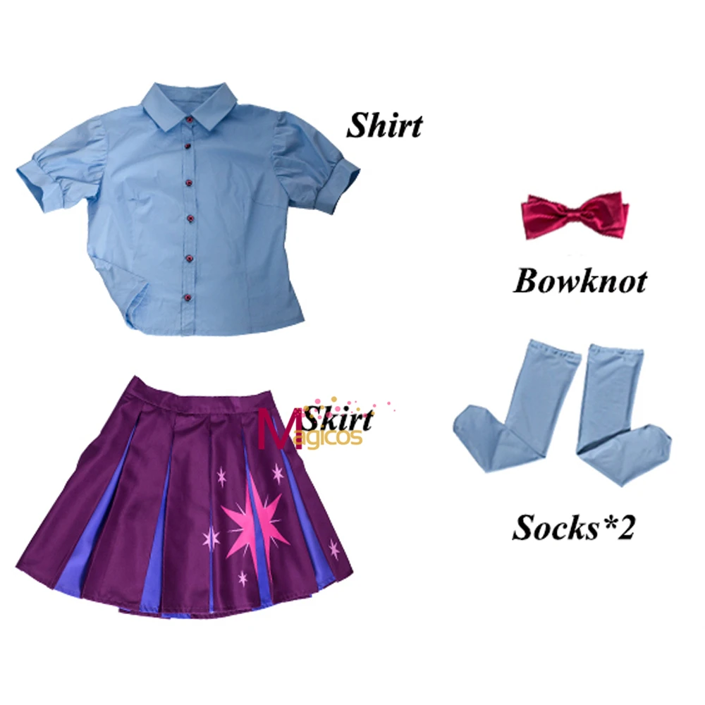 Женский костюм из аниме радужный Пони для косплея Сумерки милая рубашка юбка