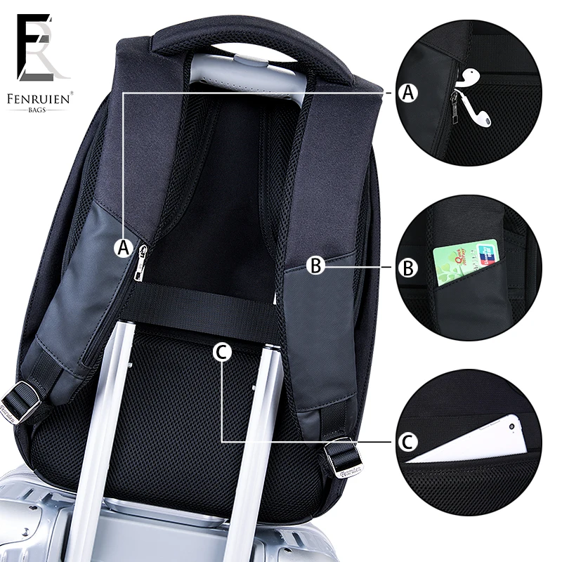 FENRUIEN Новый Многофункциональный usb зарядка 15 дюймов ноутбук рюкзак для подростков
