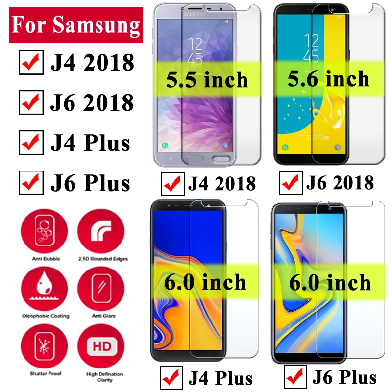 Защитный Стекло на samsung Galaxy J6 плюс J4 Экран протектор J6plus Экран протектор J62018 samsung Броня Galax 6J