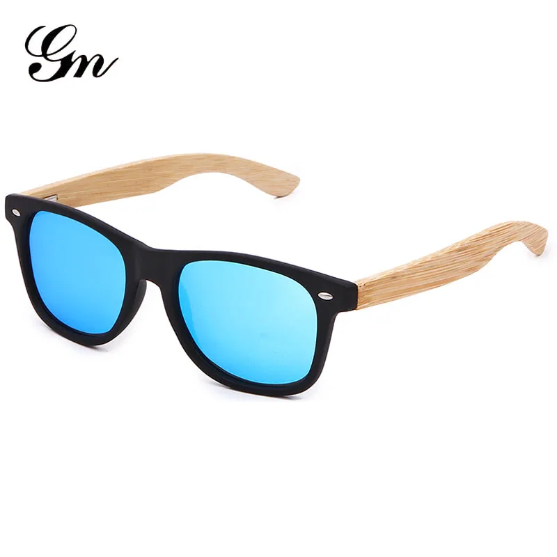 GM мужские солнцезащитные очки поляризационные ореховое дерево зеркальные линзы