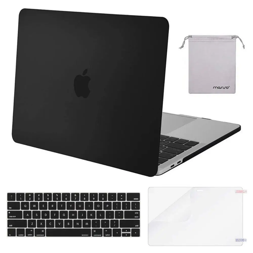 Matte Black MOSISO матовый чехол для ноутбука Macbook Pro retina Air 11 12 13 15 чехол для New Air 13 A1932 New Pro 13 15 с сенсорной панелью - Цвет: Matte Black
