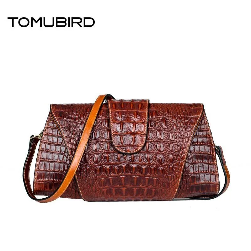 Женская сумка клатч из воловьей кожи с крокодиловым узором|leather women bag|envelope bagbrand bag