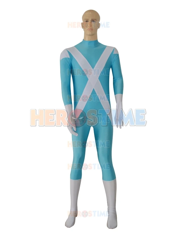 Костюм супергероя Iceman X men синий и белый спандекс косплей на Хэллоуин костюм Men шоу