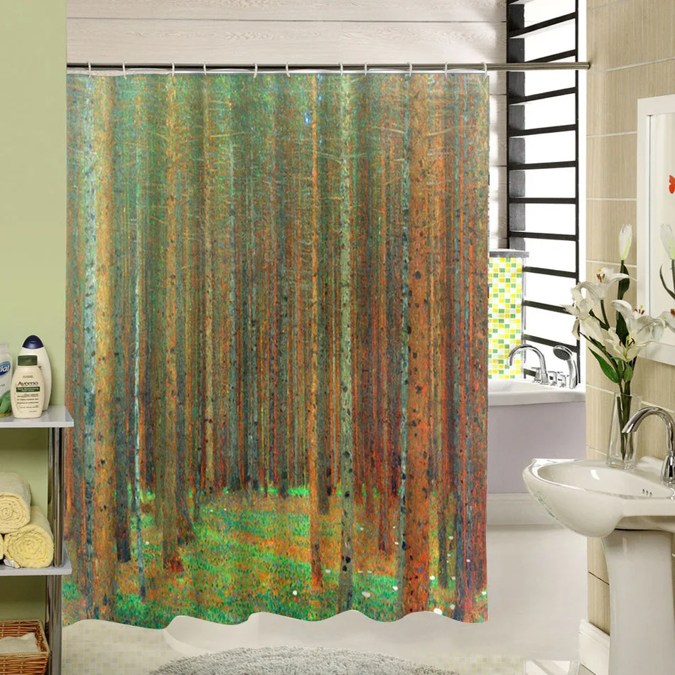 CHARMHOME лес занавески для душа Декор Высокое качество 100% полиэстер ткань дома