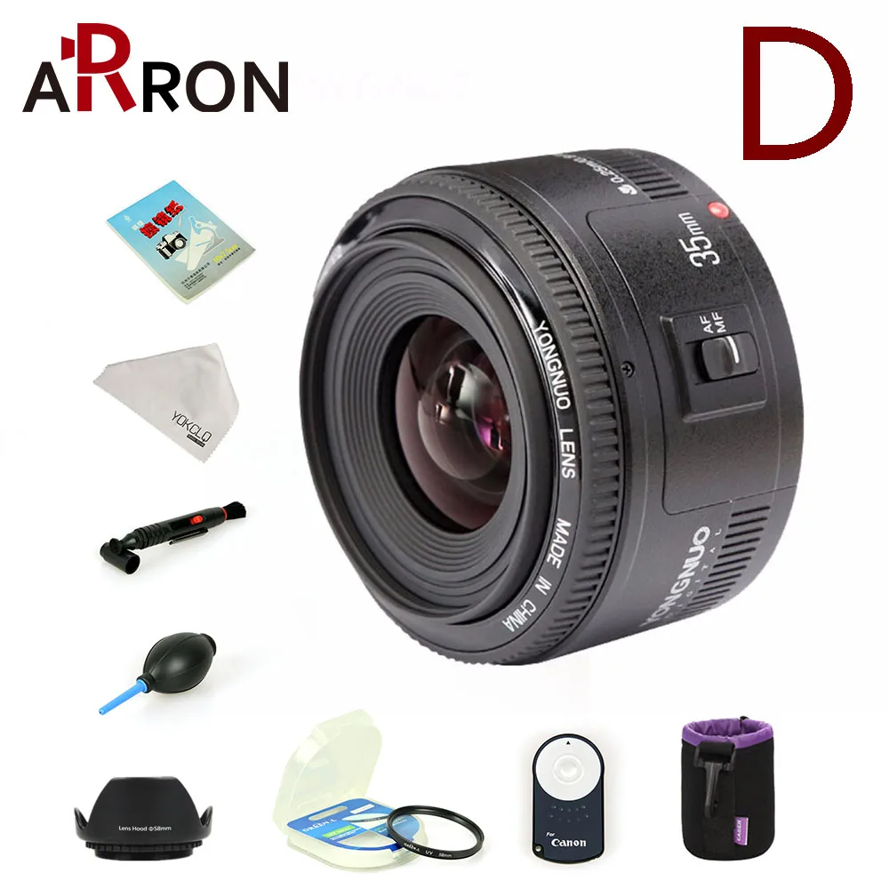 Новый объектив Yongnuo YN35mm F2 с широкоугольным фиксированным объективом dslr для nikon D7100