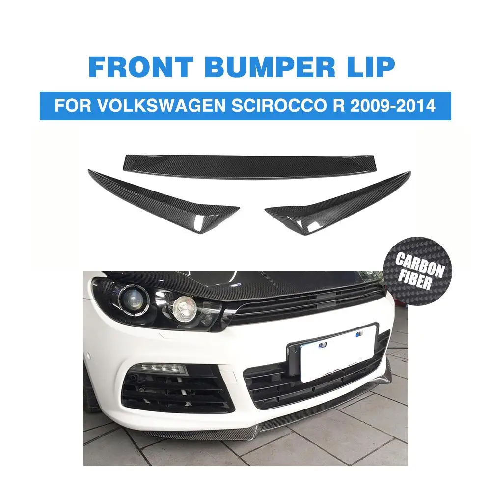 3 шт. передний спойлер из углеродного волокна/фап для Volkswagen VW SCIROCCO R 2009