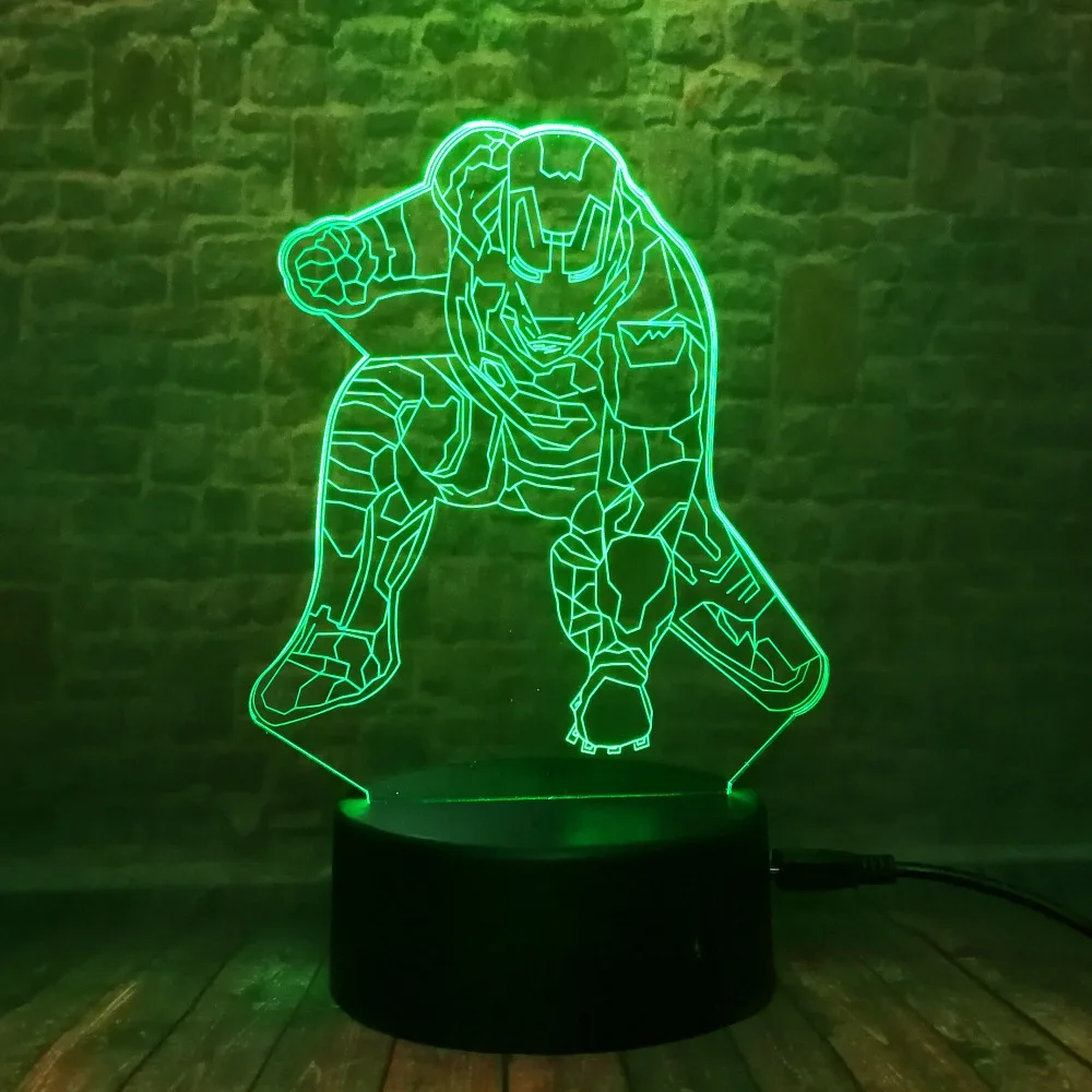 Marvel Hero железный человек 3D фигурка ночник светодиодная лампа для видения 7 видов
