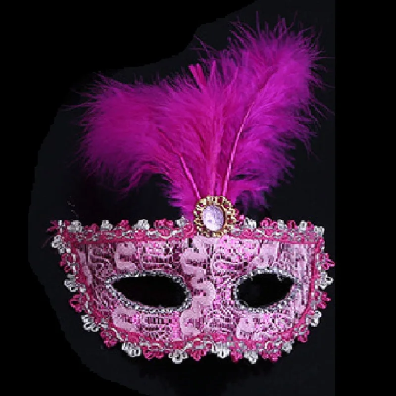 Новинка 2018 стильная кружевная маска с перьями Танцевальная Маска кристаллами