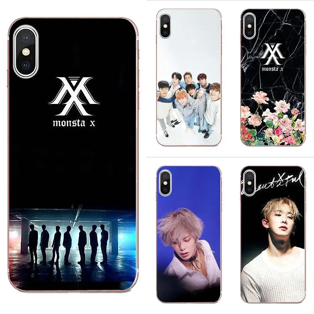 Monsta X Kpop мальчик Мягкий ТПУ защитный чехол для Apple iPhone XS Max XR 4 4S 5 5C 5S SE 6 6S 7 8
