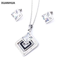 xuanhua stainless steel jewelry woman jewelry sets shell necklace earing set jewellery gifts for women wedding jewelry set