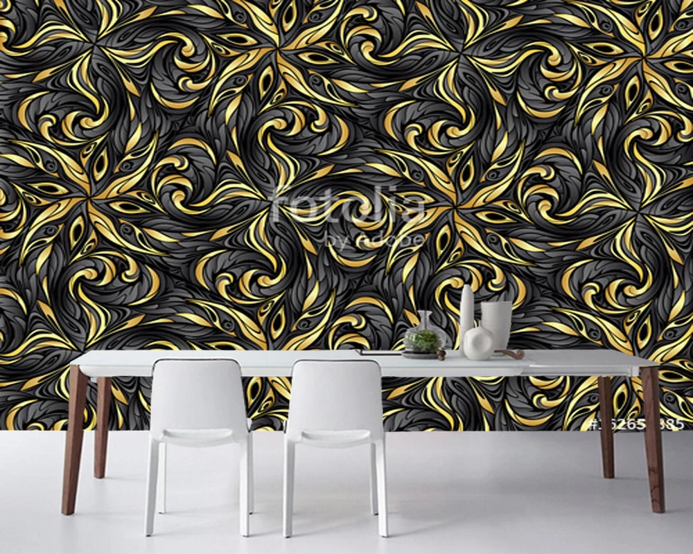 Пользовательские абстрактные обои золотой абстрактный узор современное