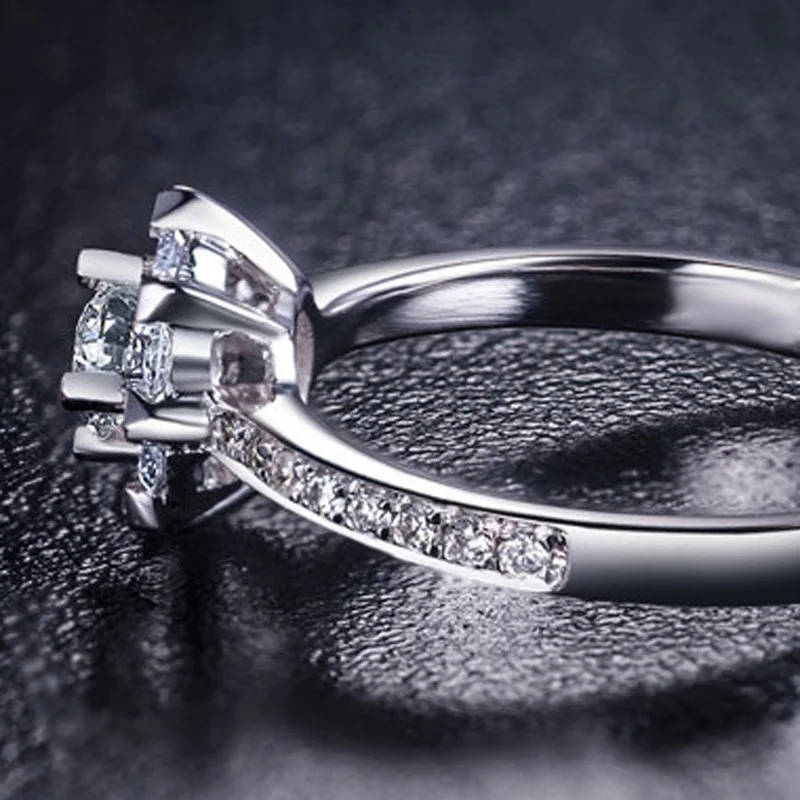 18 К карат кольцо Свадебные полный с бриллиантом браслеты anillos De Grandes bague etoile для