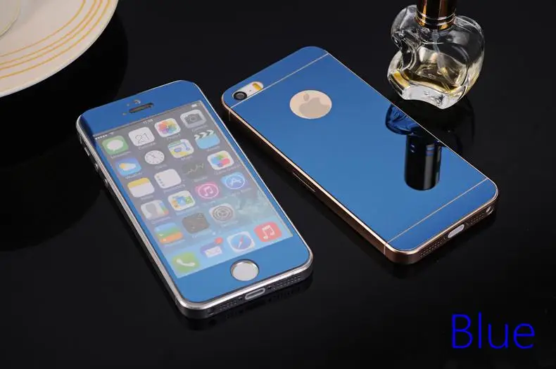 Золотое твердое 9H защитное зеркальное стекло для iphone 5 5S SE 6 6s Plus Гальваническое закаленное переднее+ заднее Защитное стекло для экрана