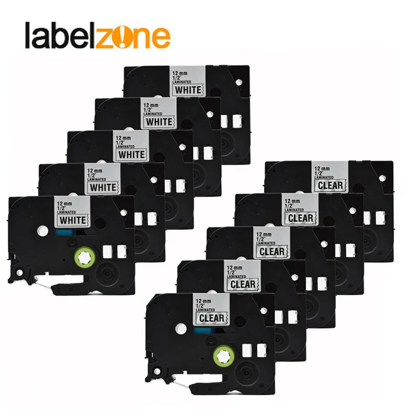 10Pcs combo set tze tapes 12mm tze231 tze131 compatible for brother p touch cassette ribbons tz tze-231 tz231 tz-231 tz131 131 |