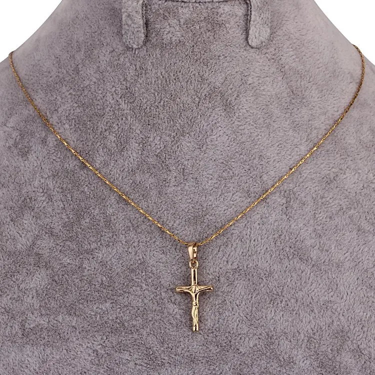 

Jesus Cross Pendant Necklace Gold Crosses Jewelry Necklaces & Pendants Floating Charms Sets Crucifix Pingente Ouro Cameo P18-15