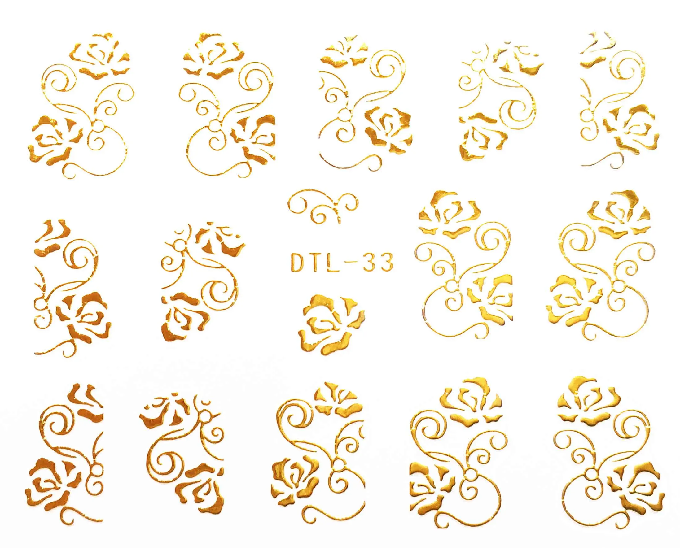 DTL033gold 3D золото, лак для ногтей, наклейки для ногтей, декоративные наклейки для ногтей - Цвет: DTL033gold