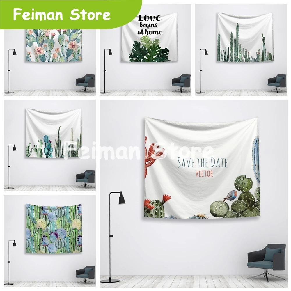Хиппи кактус гобелен настенный ткань настенное одеяло гардины для окон