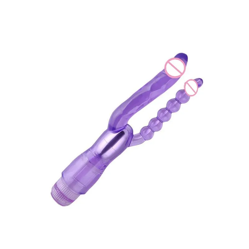 G Spot кролик двойной вибратор ротационные бусины водонепроницаемый вибропалка