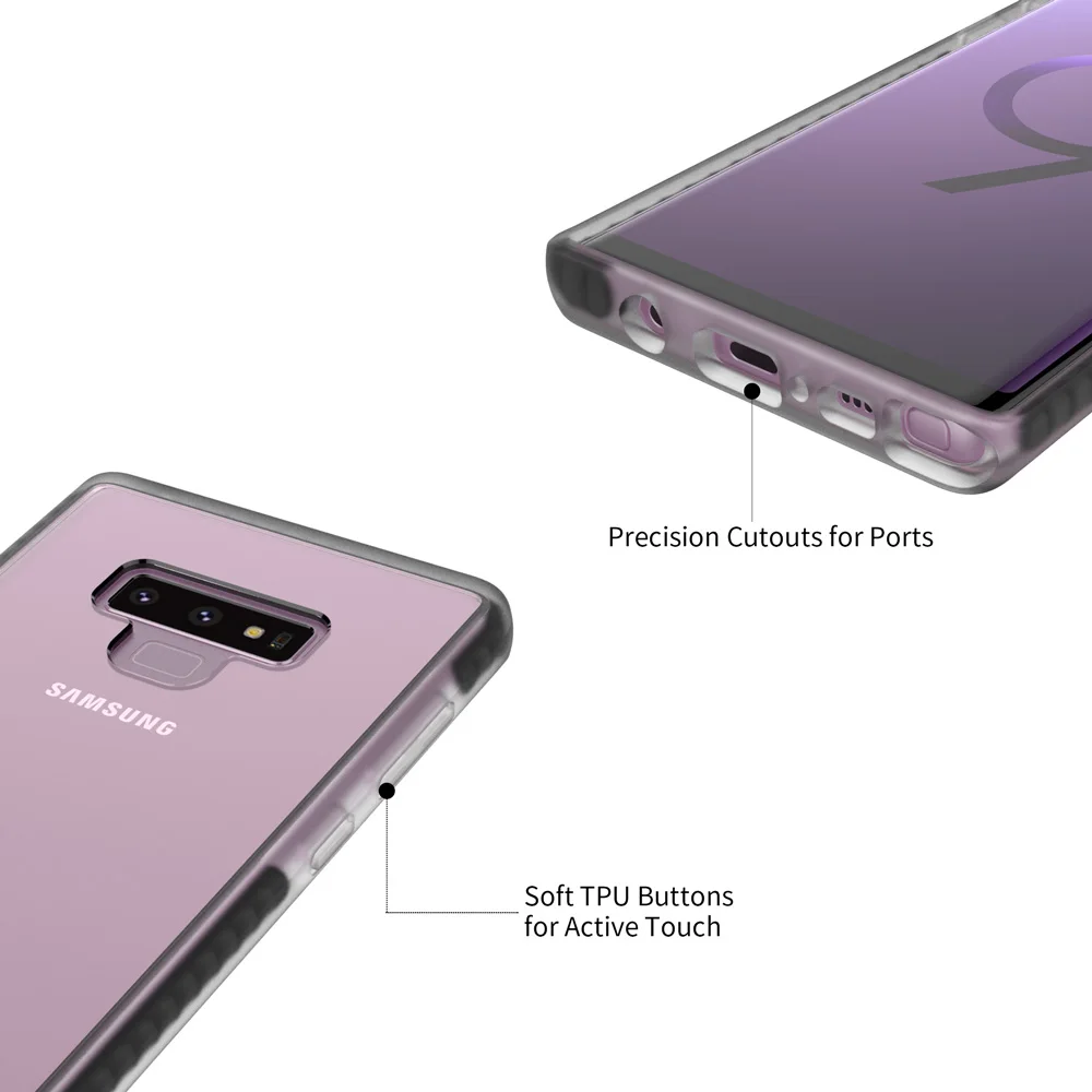 For Samsung Galaxy Note 9 Case WOWCASE Armor Shockproof Transparent PC+TPU Ultra Slim Cover Cases Shell |