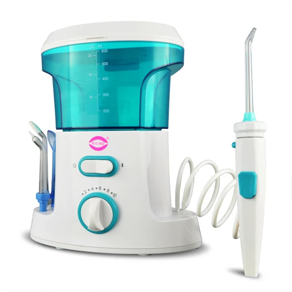 Yasi FL-V9 Семейный комплект ирригатор полости рта зубные flosser Стоматологическая воды flosser чистка зубов 600 мл резервуар для воды и 6 шт. советы
