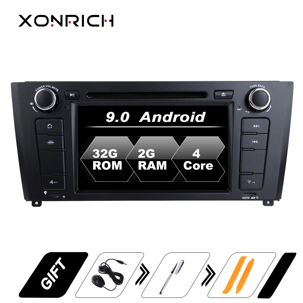 Xonrich Автомобильный мультимедийный плеер Android 9 0 GPS Авторадио 1 Din для BMW серия E88 E87 E82