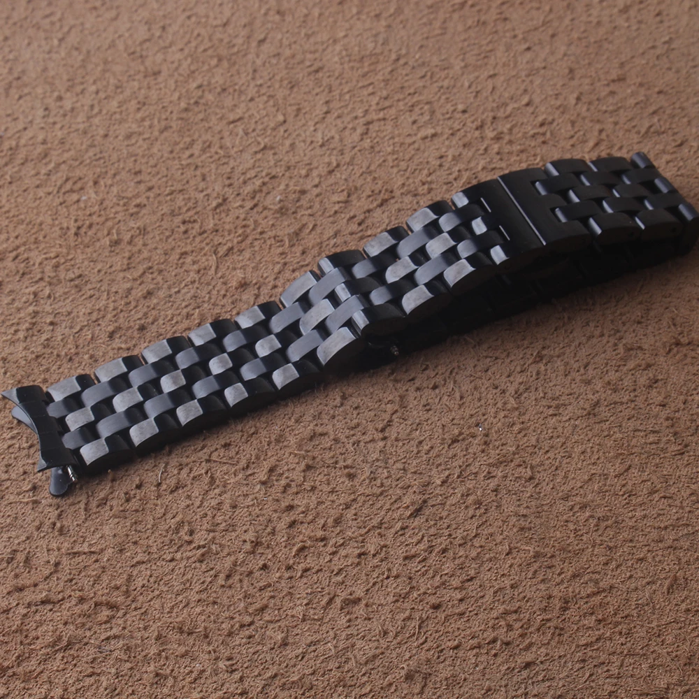 

Replacement New Watchband Band Strap Bracelet Black Stainless steel Curved end watches accessories 16mm 18mm 20mm 22mm 24mm hot