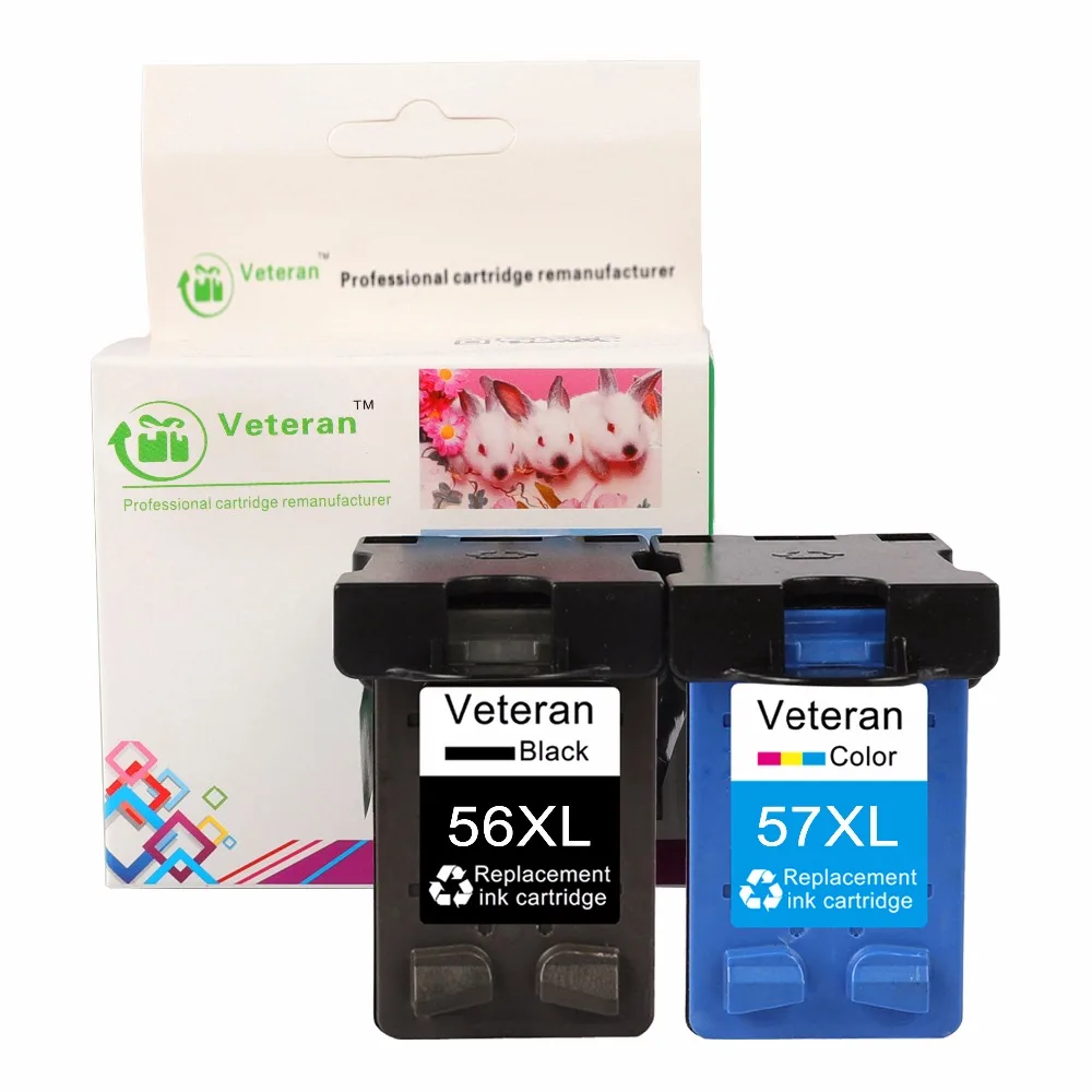 Ветеран 56XL 57XL Совместимый картридж для hp 56 57 чернильный с чернилами Deskjet 450 450cbi 450ci