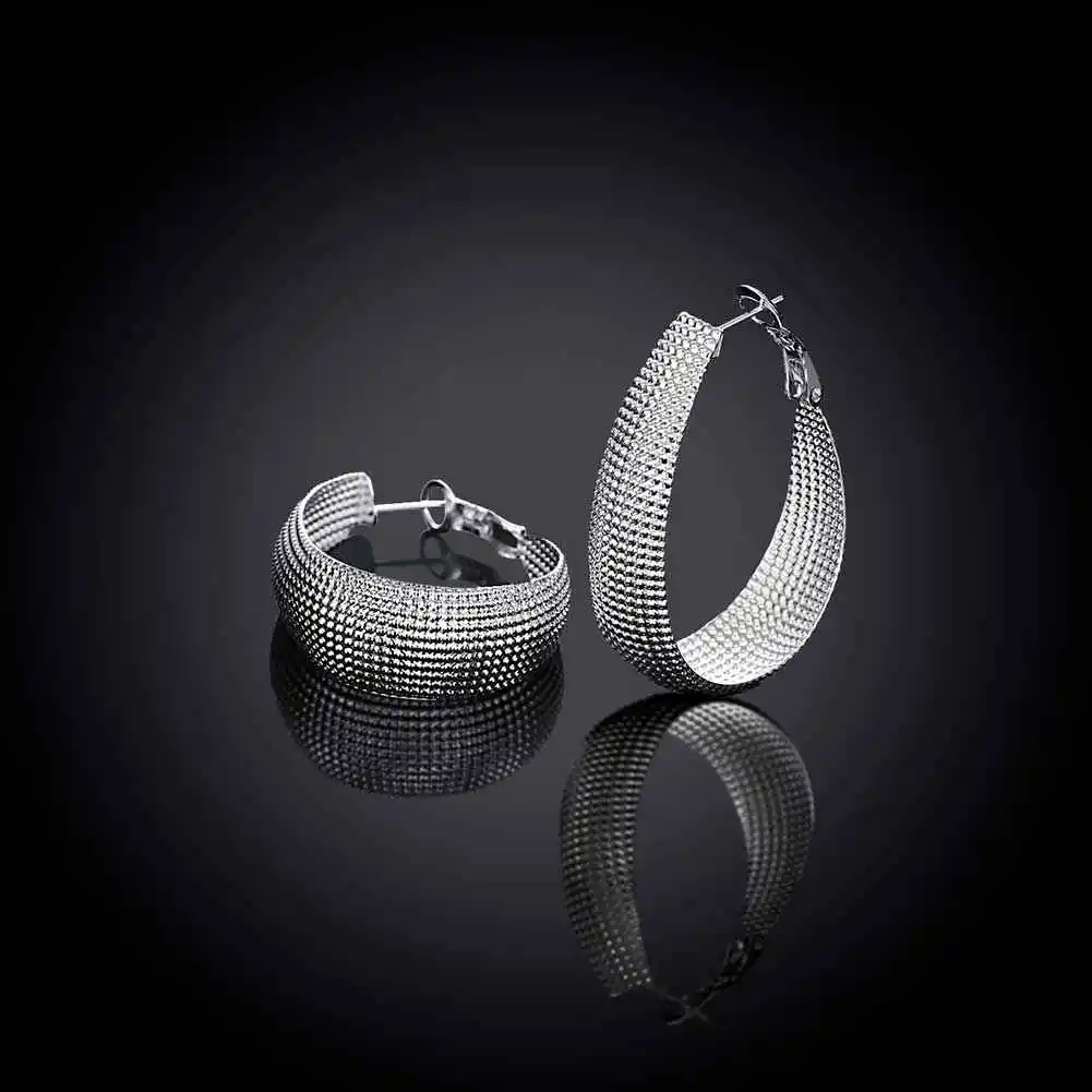 Оптовые посеребренные серьги женские модные ювелирные изделия серебряные