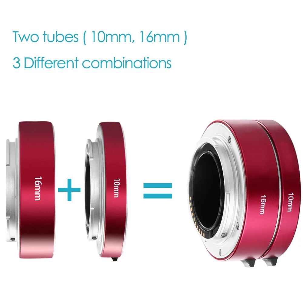 Металлический удлинитель Neewer для макросъемки с автофокусом 10 мм и 16 SONY