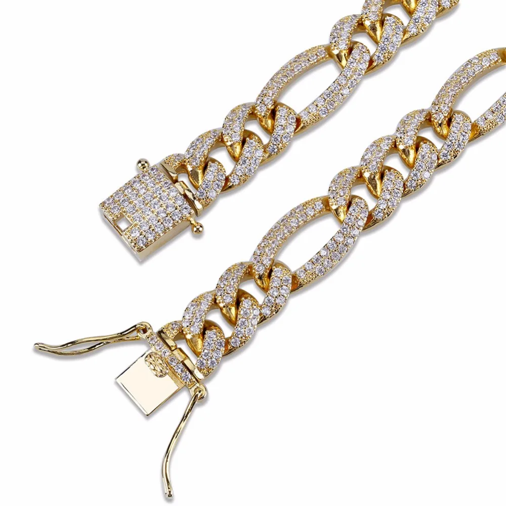 10 мм NK звено цепи ожерелье для мужчин золото серебро цвет хип хоп Bling Iced Out покрытый стразами CZ ожерелье рэпера ювелирные изделия 1" 22"