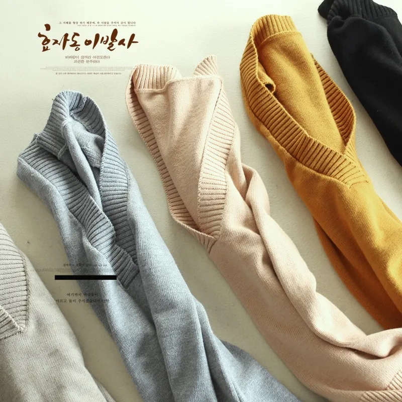 Женский вязаный шерстяной жилет с большим v-образным вырезом и длинным шлейфом