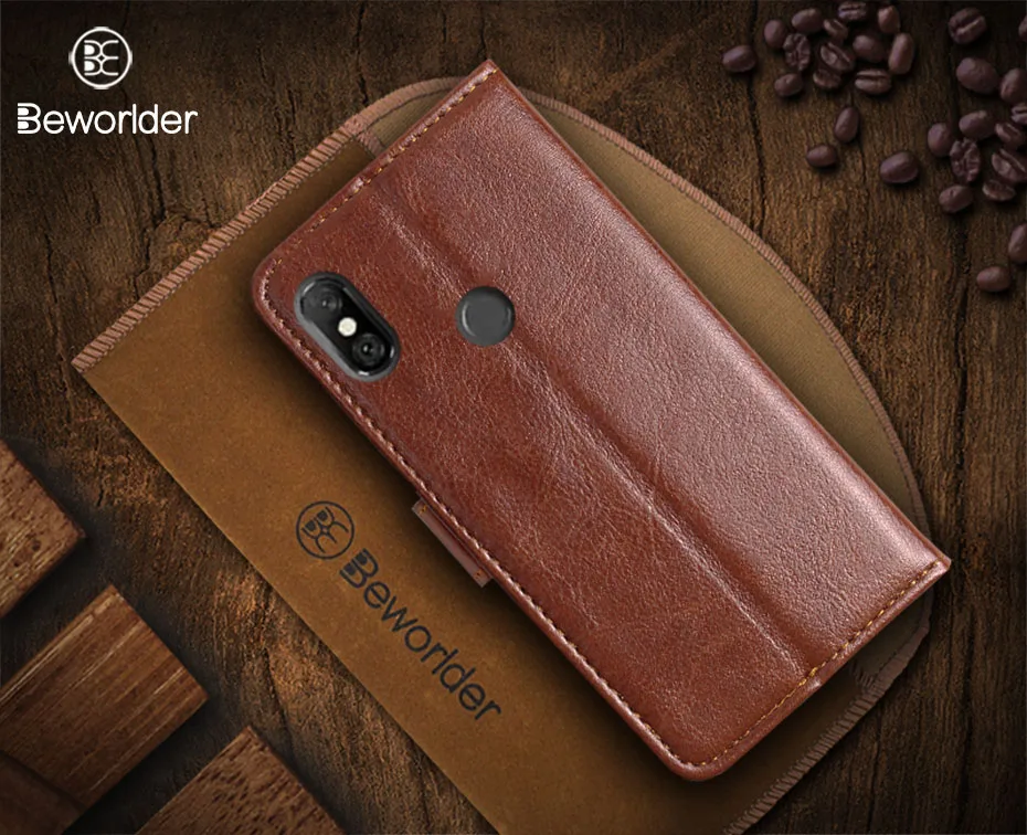 Кожаный чехол для Xiaomi Redmi Note 6 Pro кошелек рамка фото из искусственной кожи