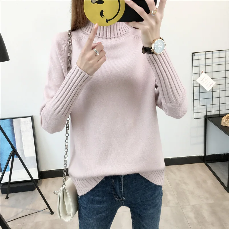 

Women Clothes Winter Thicken Female Turtleneck Pullover Warm Sweaters Solid color Christmas Sweaters Long Sleeve Pull Femme