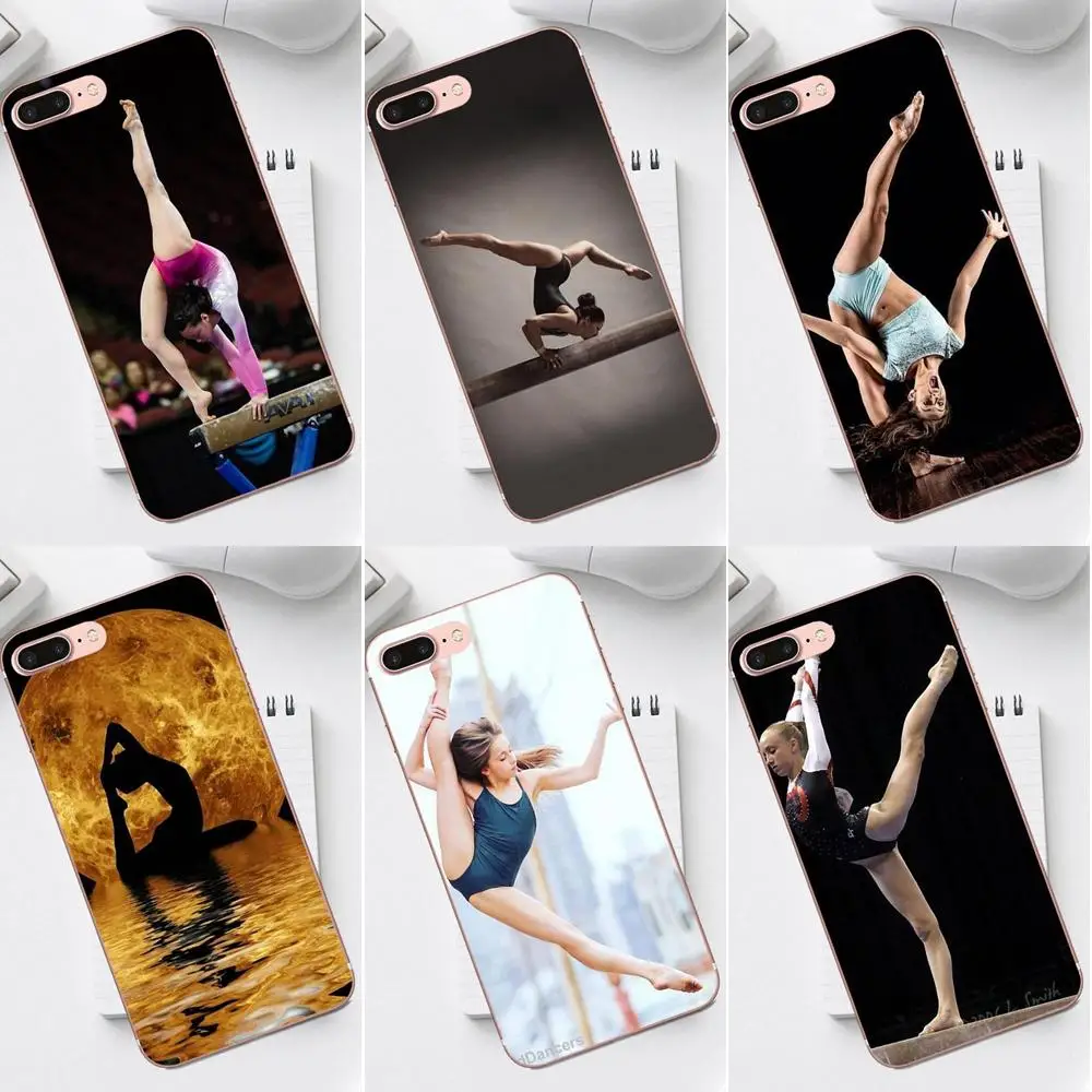 Любовь гимнастика баланс луч ТПУ узор Розовый для iPhone 4 4S 5 5C SE 6 6S 7 8 Plus X XS Max XR Galaxy A3