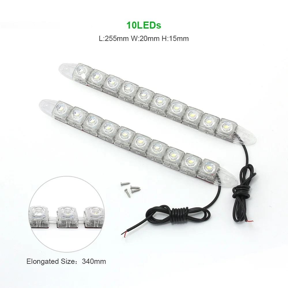 10 LEDs ANBLUB автомобильный COB светодиодный противотуманный светильник дневные ходовые огни 12 В 6 8 10 12 14 16 18 20 светодиодный s авто Универсальный гибкий DRL ленточный светильник s - Цвет: 10 LEDs