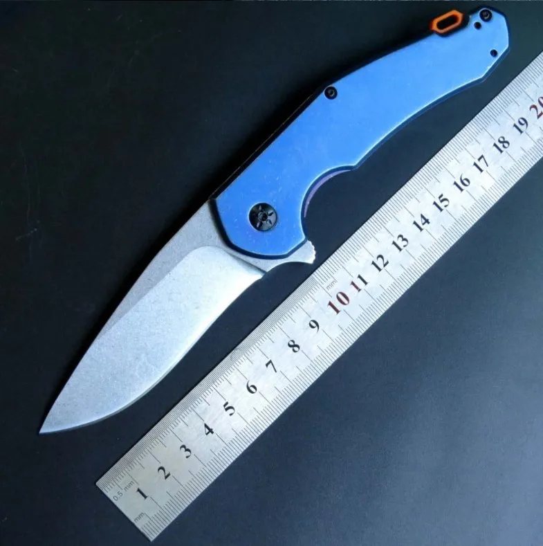 ZT0220 вымытый камень D2 лезвие со стальной ручкой складной нож для кемпинга