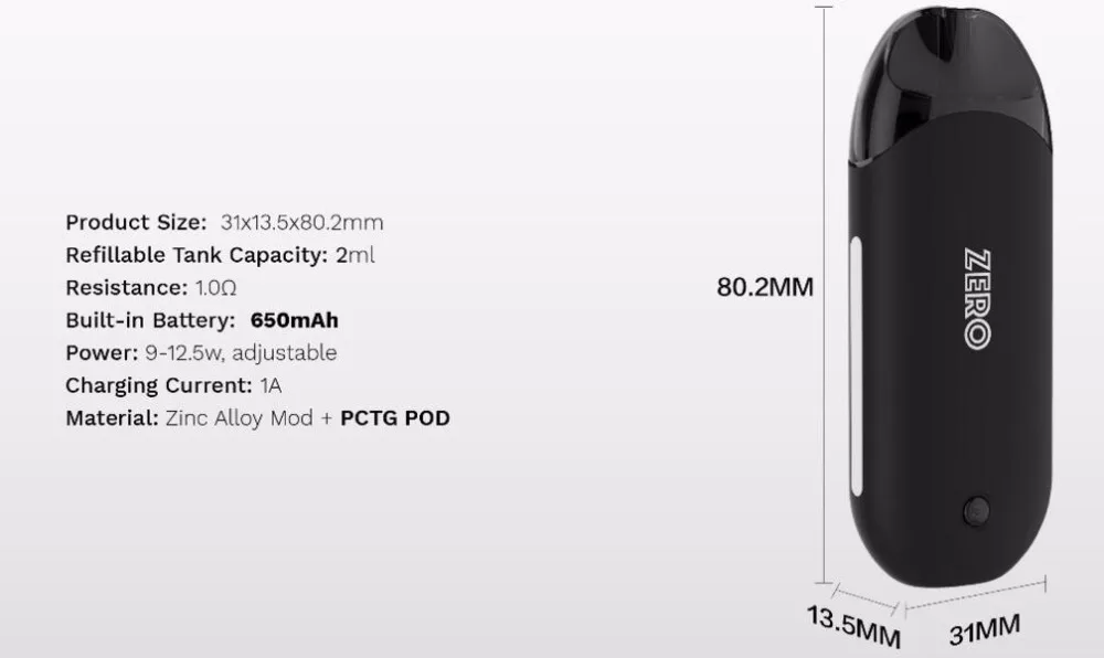 Vaporesso Zero Pod Комплект с 2 2 мл Zero Pods 650 мАч батарейный мод Ccell катушка электронная сигарета все-в-одном комплект цвет