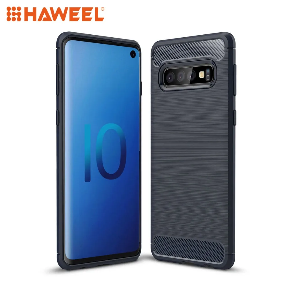 

HAWEEL Phone Cover For Samsung Galaxy S10 Brushed Texture Carbon Fiber TPU Phone Case