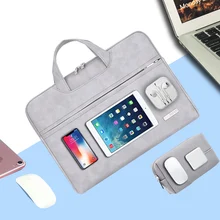 PU Leather Laptop Bag Case for Macbook Pro 13 15 mac book air 13 14 inch Laptop Sleeve 15.6 Women Men Waterproof Notebook Bag