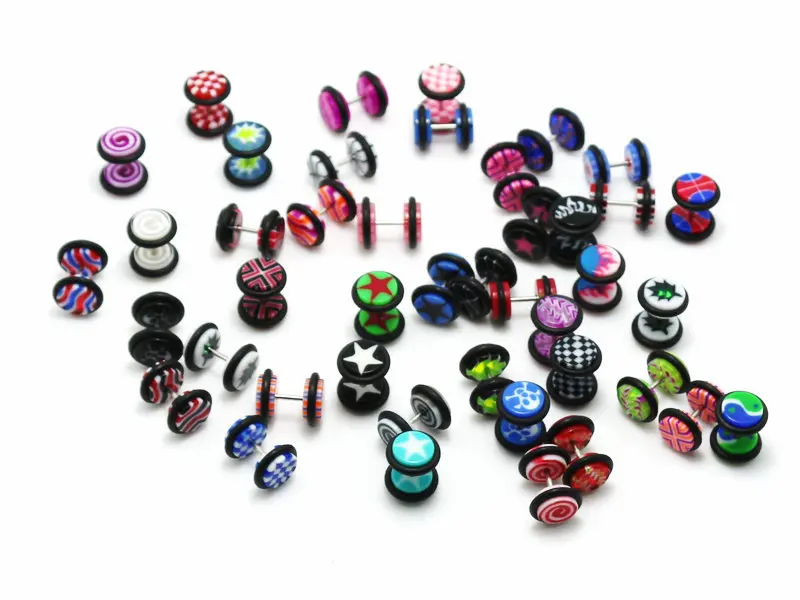 Поддельные ушные пробки 8 мм сережки-обманки измерительные украшения для