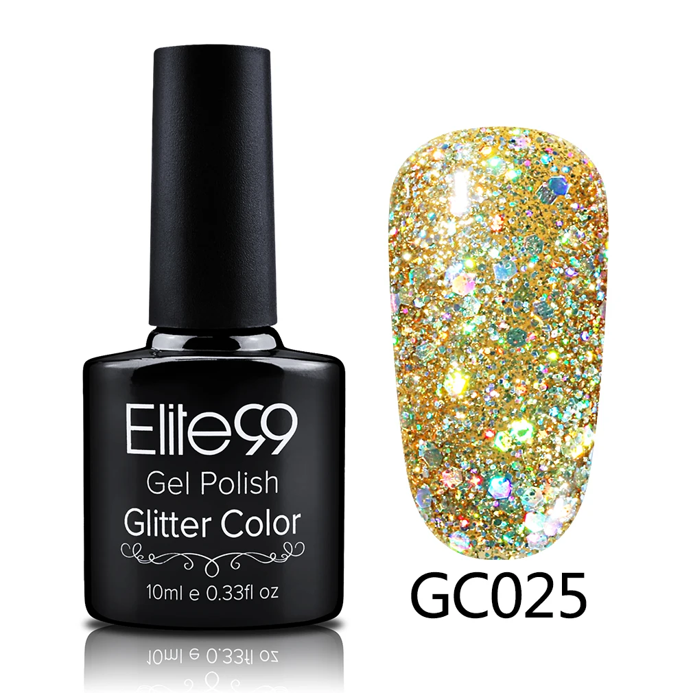 Elite99 10 мл Soak Off Diamond гель УФ гель для ногтей с блестками Лак Блеск геллак нужно УФ лампы клей для ногтей эмаль блёстки гель - Цвет: S-GC025