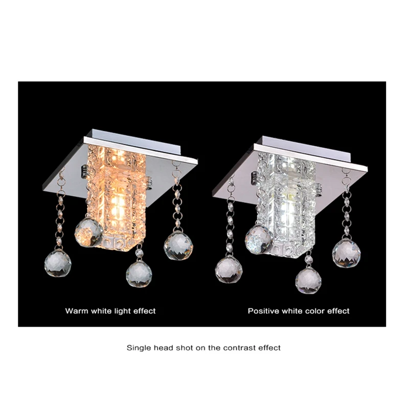 (US) светодиодная Хрустальная потолочная лампа современный минималистичный