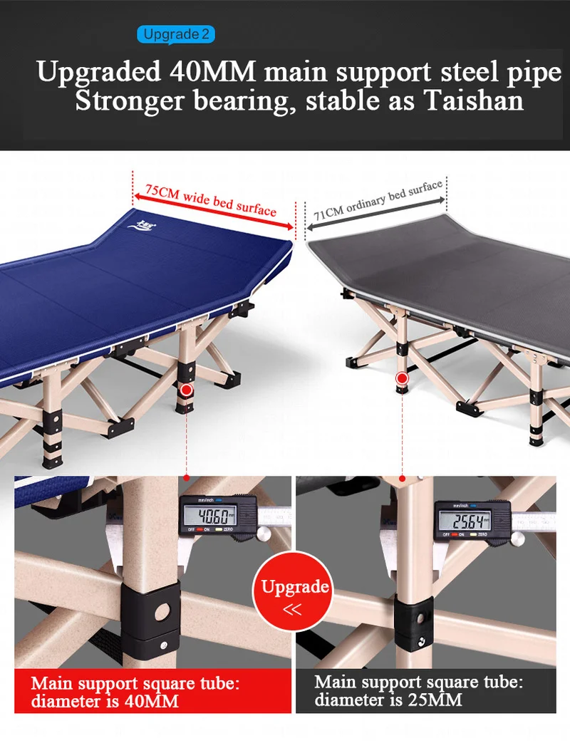 

Portable Folding Bed Winter/Summer Nap Couch Recliner Chair Fishing Beach Cushion Cover Mattress Bed Laying Deck Chair